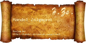 Handel Zsigmond névjegykártya